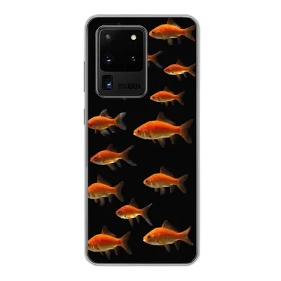Produktbild von MuchoWow® Handyhülle Schutzhülle Hülle für Samsung Galaxy S20 Ultra Goldfisch - Tiere - Schwarz Silikon Softcase Handy Hülle - Karteninhaber