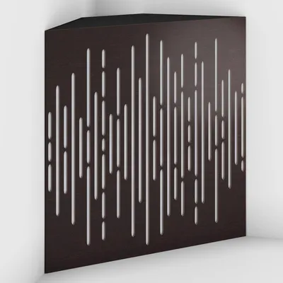Productafbeelding van Set van 4 hoekbankvloerkleden, model Wave-F, fluweel, 50x50x15 cm, wengé/wit