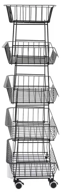 Produktbild von Küchenorganizer, 5-lagiges Mehrschichtdesign, einfache Mobilität, schwarz