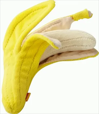 Produktbild von HABA Stoff Banane Spielzeug, ca. 13 cm, mit abnehmbarer Schale, für Kaufladen