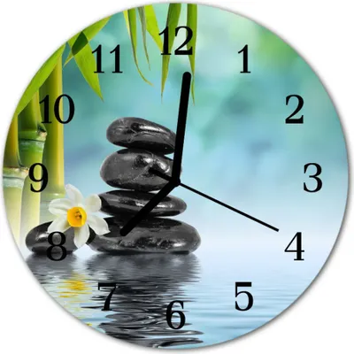 Produktbild von Glasuhr Wanduhr Küchenuhr Echt-Glas 30fi cm Steine  mehrfarbig