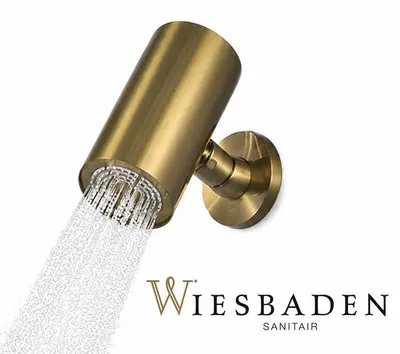 Obrázok produktu pre Wiesbaden | Okrúhla sprchová hlavica - 15 x 8 cm - 1-stupňová - Leštená mosadz - Na montáž na stenu