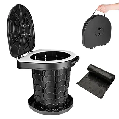 Produktbild von Faltbare Campingtoilette mit Deckel und 10 Müllsäcken