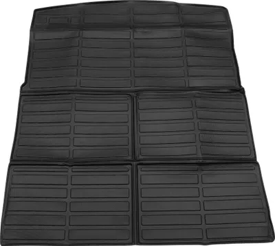 Produktbild von 1 Stk. Laderaumauskleidung Kofferraummatte für Volkswagen Atlas 2018-2024 6-7 Sitze TPE Schwarz Kofferraum Gepäckstück Stiefel Tablett Matte Flache Oberfläche Lang Streifenmuster