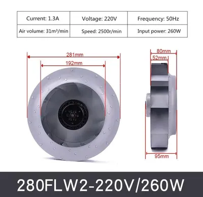 Zdjęcie produktu dla Wirnikowy wentylator turbinowy - model 280FLW2
Wentylator kanałowy - 260W - 220V DC
Przemysłowy wentylator kanałowy - cicha wentylacja i oczyszczanie powietrza