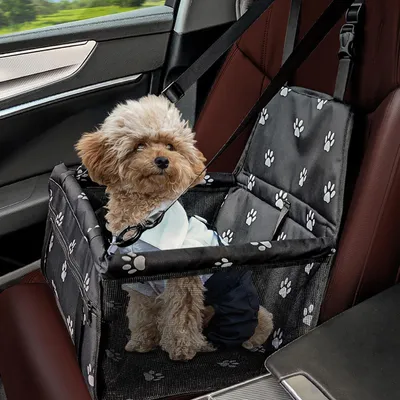 Produktbild von Hundesitz fürs Auto, faltbar, atmungsaktives Oxford, 40 x 32 x 24 cm, für kleine Hunde und Katzen bis 6 kg
