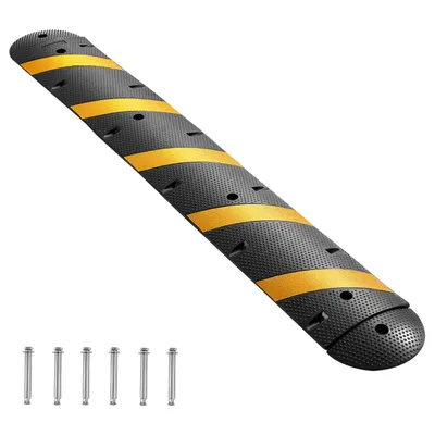 Produktbild von VEVOR 183 cm Kabelbrücke, 2-Kanal, Gummi Überfahrschutz, 9979 kg Tragfähigkeit, Bodenabdeckungen, Stolperschutz Rampe mit Dehnschrauben, für Asphaltbeton-Schotterauffahrten, 1 Stück