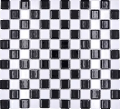Produktbild von Keramikmosaik BM 048 30,2x33 cm schwarz/weiß