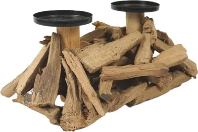 Produktbild von Kerzenhalter aus Treibholz für 2 Kerzen