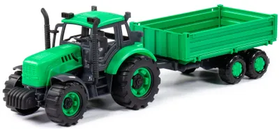 Produktbild von Traktor Kinder Spielzeug Progress m. Kippanhänger grün Schwungrad Fahrzeug +3J