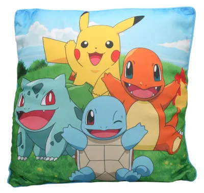 Produktbild von Pikachu, Bisasam, Glumanda & Schiggy | Pokemon | 40x40 cm Deko-Kissen