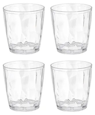 4 Kunststoff-Trinkbecher, unzerbrechlich, stapelbar, 210 ml, transparent