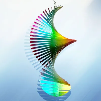 Productafbeelding van Windmolen "Regenbogenwelle", 38 cm, kinetische decoratie voor de tuin, geschikt voor buiten