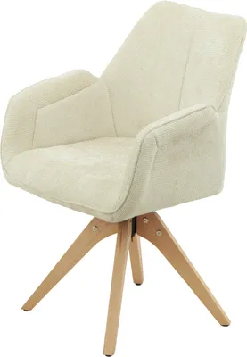 Produktbild von Armlehnstuhl Drehstuhl beige Webstoff - CHANTAL - Die Möbelfundgrube