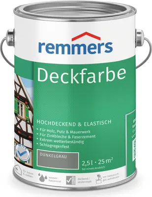 Produktbild von Remmers Deckfarbe dunkelgrau 2,5 l, Holzlack