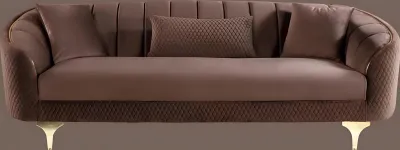 Produktbild von Wohnzimmer Sofa 3 Sitz Couchen Sofas Gepolsterte Couch Stoff Möbel Einrichtung