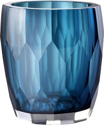 Produktbild von Casa Padrino Luxus Deko Glas Vase Blau Ø 12 x H. 14 cm - Luxus Qualität