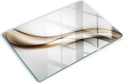 Produktbild von Abdeckung Glas - Küchenabdeckung - 80x52 cm - Abdeckplatte -Weiche Linienabstraktion