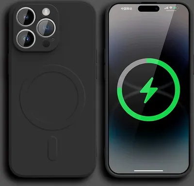 Produktbild von Silikonhülle für iPhone XR, Softcover, Kompatibel mit Magsafe Wireless Charge Magnetic Case, Farbe:Schwarz
