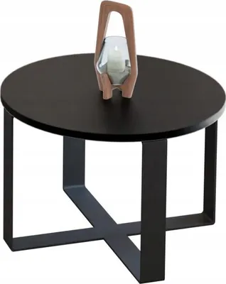 Zdjęcie produktu dla Kawowy Okrągły Stolik Ława Loft Industrial Salon 55 cm Metalowy Stelaż