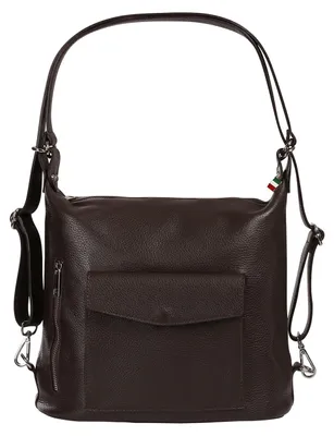 Image de Sac à dos Florence pour femme en cuir véritable, marron foncé ORF103N6