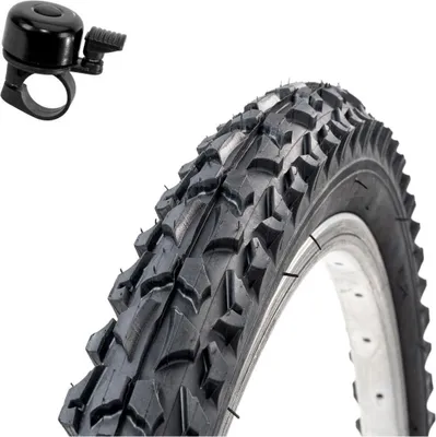Produktbild von 1 x Roverstone 24" Fahrradreifen Fahrradmantel schwarz 57-507  (24x2,125) inkl. Fahrradklingel