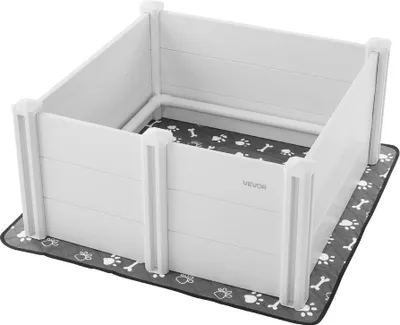Produktbild von Hundewurfkiste 38,6 x 38,6 x 18,1 Zoll, Türhöhe verstellbar, für mittelgroße Hunde
