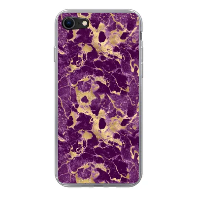 Produktbild von MuchoWow® Handyhülle Schutzhülle Hülle für iPhone SE 2020 Gold - Luxus - Marmor - Muster Silikon Softcase Handy Hülle - Kartenbesitzer