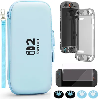 Immagine prodotto di INF Set di Custodia per il Trasporto per Console Switch 2 Blu