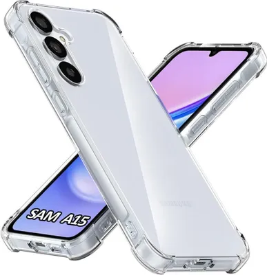 Immagine prodotto di Custodia per Samsung Galaxy A15 4G/5G Custodia morbida e trasparente per telefoni cellulari con angoli rinforzati, copertura protettiva per paraurti
