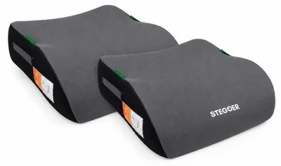 Produktbild von STEGGER Sitzerhöhung Auto für Kinder von 135 bis 150 cm, grau, 2 Stück, Styropor mit waschbarem Bezug