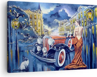 Produktbild von Bild auf Leinwand - Leinwandbild - frau retro stil - 70x50cm - Wand Bild - Wanddeko - Wandbilder - Leinwanddruck - Bilder - Kunstdruck - Wanddekoration - Leinwand bilder - Wandkunst - AA70x50-3450