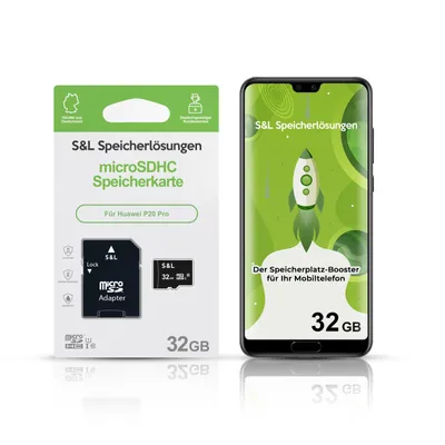 Produktbild von microSD Speicherkarte S&L für Huawei P20 Pro - Speicherkapazität: 32 GB