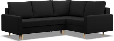 Produktbild von Ecksofa mit Schlaffunktion Elma Rechts, Bonell, Ottomane, Wendekissen, Schwarz 223x172cm
