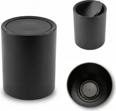 Obrázek produktu pro Koupelnový odpadkový černý koš RUND, 6 l