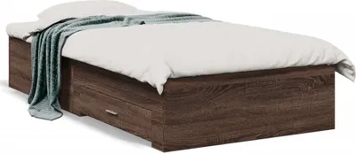 Obrázek produktu pro Maison Exclusive - Rám postele se zásuvkami hnědý dub 75 x 190 cm kompozitní dřevo