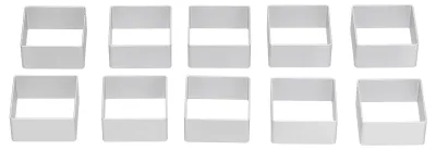 Keksausstecher-Set, 10-teilig, quadratisch, Aluminium, Backformen
