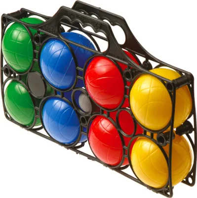 Produktbild von Boccia Kunststoff ø 80 mm mit Wasserfüllung, Zielkugel, Maßlehre und Tragebox