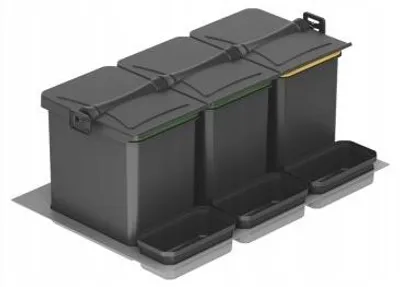 Image de STARAX Insert Poubelles Tiroir 80 Anthracite