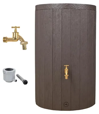 Immagine prodotto di GARANTIA TIMBER serbatoio per pioggia set completo 230 litri marrone incl. rubinetto in ottone e raccordo pluviale