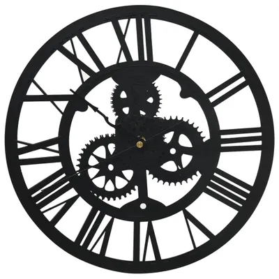 Image de vidaXL Horloge murale noire 30 cm acrylique