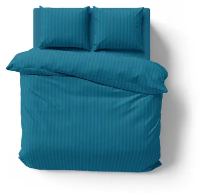 Produktbild von 3-tlg Premium Damast Bettwäsche 200x200 + 80x80 cm mit YKK Reißverschluss Garnitur petrol