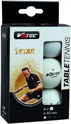 Produktbild von V3Tec 1 Stern Tischtennisball 6er Pack VPE 12 Stück weiß