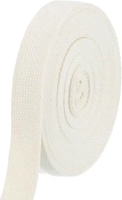Produktbild von Baumwoll-Webband 2,5 cm breit, langlebig, beige - 10 m Rolle