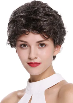 Produktbild von WIG ME UP Perücke kurz gewellt Grau Schwarzgrau DW2339-823