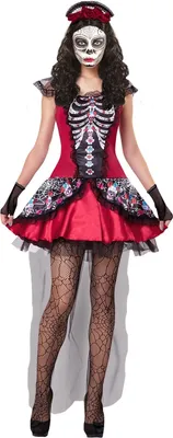 Obrázok produktu pre MUJER DIA DE LOS MUERTOS (šaty, rukavice, čelenka) veľkosť S