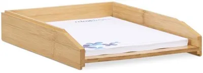 Produktbild von Stapelbare Briefablage A4 – aus Bambus, HxBxT 6 x 25 x 33 cm
