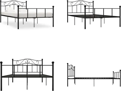 Produktbild von vidaXL Bettgestell Schwarz Metall 120x200 cm - Bettgestell - Bettgestelle - Bettrahmen - Bettrahmen