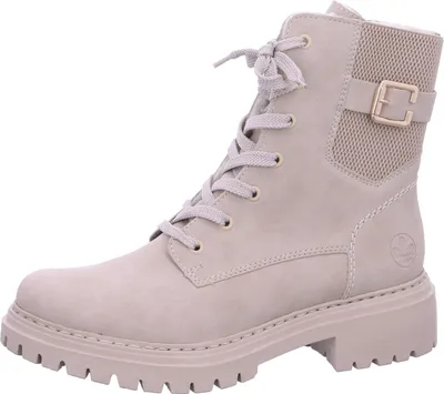 Produktbild von Rieker Damen Stiefelette Webstoff Schnalle Plateau 72631, Größe:39 EU, Farbe:Beige