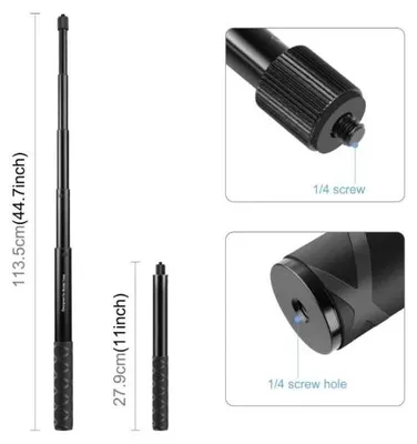Productafbeelding van Verlengbare selfiestok voor de Insta360 X3 / X2 / One RS camera (110 cm)